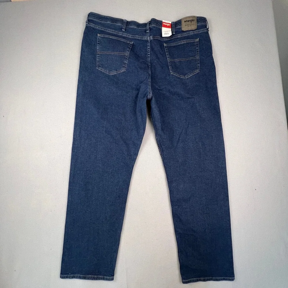 Wrangler Authentics Jeans Mens 48x34 Blue Comfort Flex Straight Leg Denim Casual